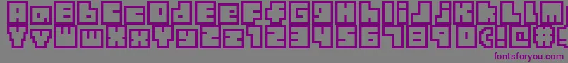 Fonte TinyBoxbita10 – fontes roxas em um fundo cinza