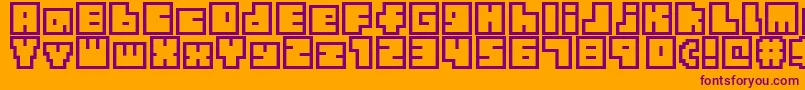 TinyBoxbita10 Font – Purple Fonts on Orange Background
