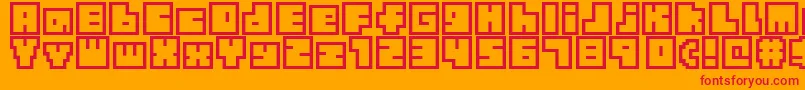 フォントTinyBoxbita10 – オレンジの背景に赤い文字