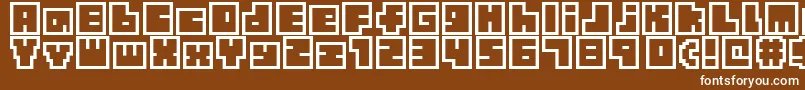 TinyBoxbita10 Font – White Fonts on Brown Background