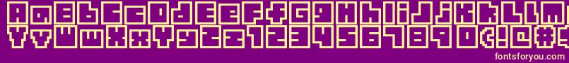 TinyBoxbita10 Font – Yellow Fonts on Purple Background