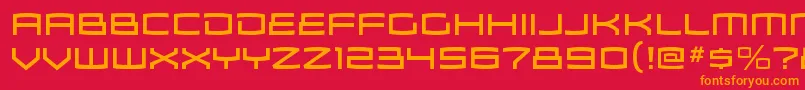 ZosmargRegular-Schriftart – Orangefarbene Schriften auf rotem Hintergrund