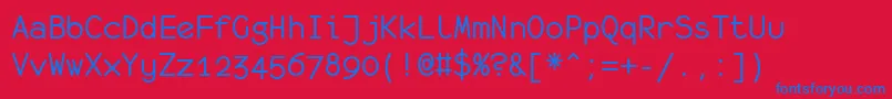 Monofur-Schriftart – Blaue Schriften auf rotem Hintergrund
