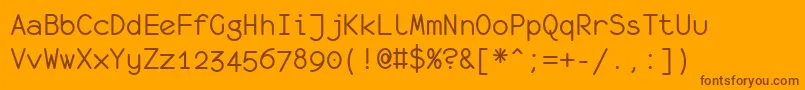 Monofur-fontti – ruskeat fontit oranssilla taustalla