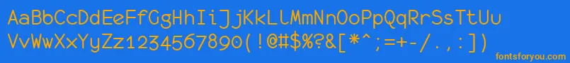 Monofur Font – Orange Fonts on Blue Background