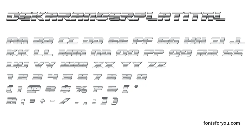 Czcionka Dekarangerplatital – alfabet, cyfry, specjalne znaki