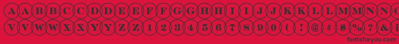 フォントDiscoserifovlRegular – 赤い背景に黒い文字