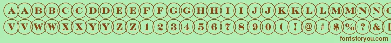 DiscoserifovlRegular Font – Brown Fonts on Green Background