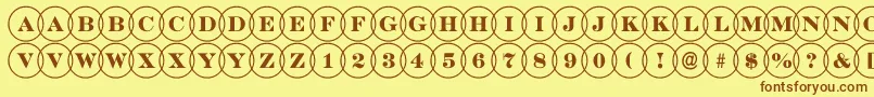 DiscoserifovlRegular Font – Brown Fonts on Yellow Background