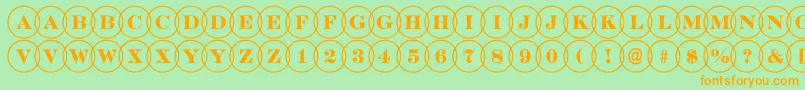 Police DiscoserifovlRegular – polices orange sur fond vert