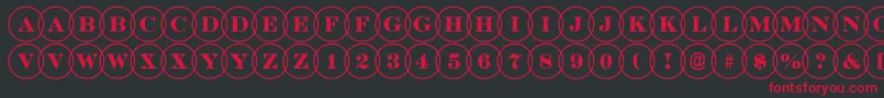 DiscoserifovlRegular Font – Red Fonts on Black Background