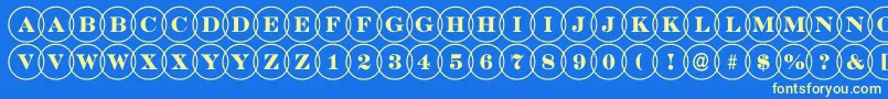 DiscoserifovlRegular Font – Yellow Fonts on Blue Background