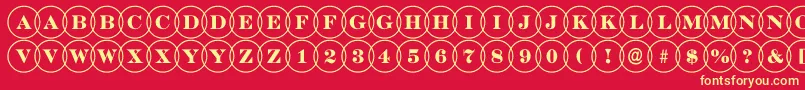 DiscoserifovlRegular Font – Yellow Fonts on Red Background
