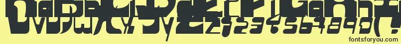 Sequentialsans-fontti – mustat fontit keltaisella taustalla