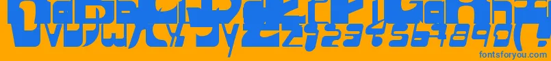 フォントSequentialsans – オレンジの背景に青い文字