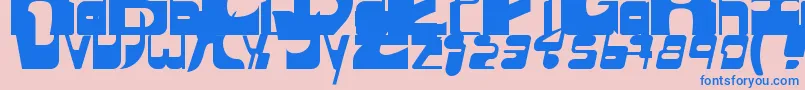 フォントSequentialsans – ピンクの背景に青い文字
