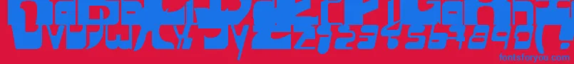 フォントSequentialsans – 赤い背景に青い文字