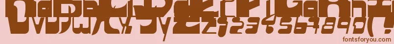 Sequentialsans-Schriftart – Braune Schriften auf rosa Hintergrund