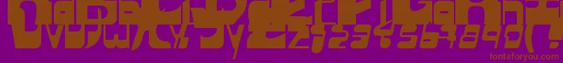 Sequentialsans-Schriftart – Braune Schriften auf violettem Hintergrund