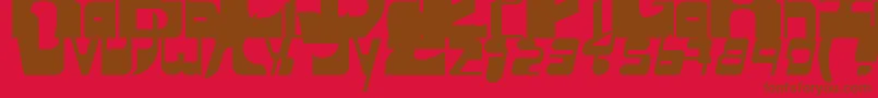 Fonte Sequentialsans – fontes marrons em um fundo vermelho
