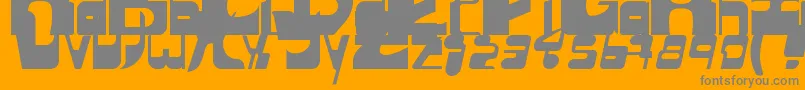 Sequentialsans-Schriftart – Graue Schriften auf orangefarbenem Hintergrund