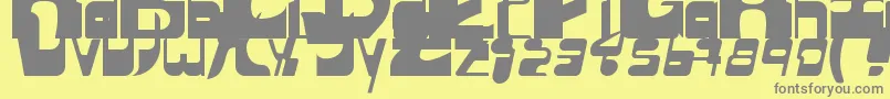 Sequentialsans-fontti – harmaat kirjasimet keltaisella taustalla