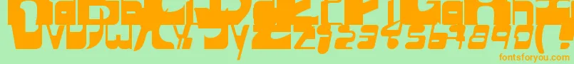 Sequentialsans Font – Orange Fonts on Green Background