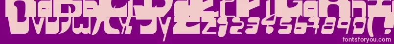 Czcionka Sequentialsans – różowe czcionki na fioletowym tle