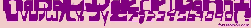 Sequentialsans-Schriftart – Violette Schriften auf rosa Hintergrund