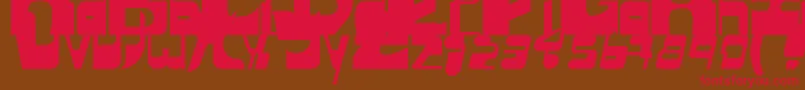 Sequentialsans Font – Red Fonts on Brown Background