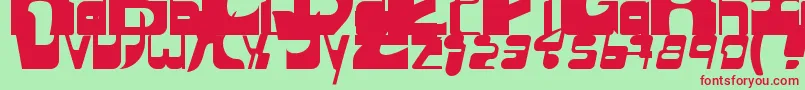 Sequentialsans-fontti – punaiset fontit vihreällä taustalla