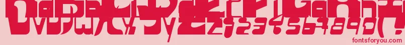 Sequentialsans-fontti – punaiset fontit vaaleanpunaisella taustalla