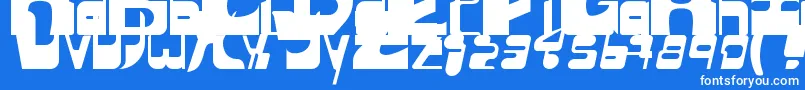 Sequentialsans-fontti – valkoiset fontit sinisellä taustalla