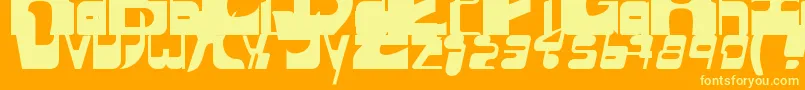 Sequentialsans Font – Yellow Fonts on Orange Background