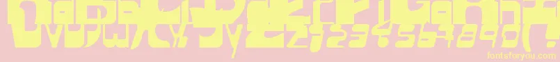 Sequentialsans-Schriftart – Gelbe Schriften auf rosa Hintergrund