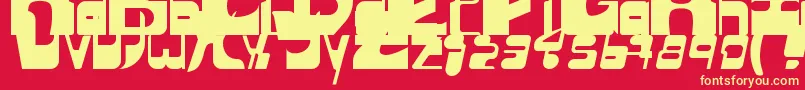 Sequentialsans-fontti – keltaiset fontit punaisella taustalla