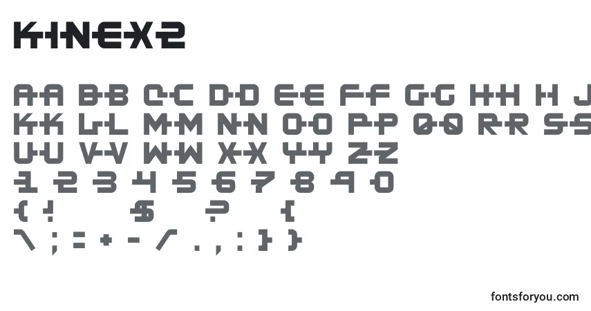 A fonte Kinex2 – alfabeto, números, caracteres especiais