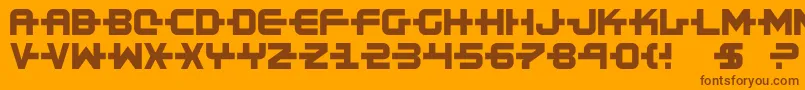 Fonte Kinex2 – fontes marrons em um fundo laranja
