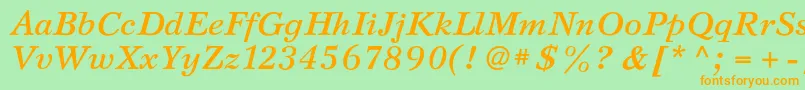 SvetlanacBolditalic Font – Orange Fonts on Green Background