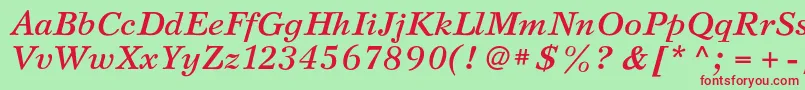 SvetlanacBolditalic Font – Red Fonts on Green Background