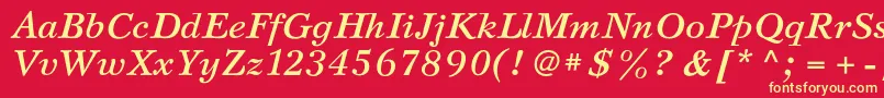 SvetlanacBolditalic Font – Yellow Fonts on Red Background