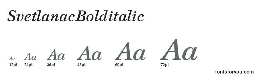 SvetlanacBolditalic Font Sizes