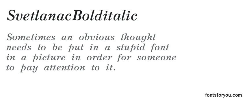 SvetlanacBolditalic Font