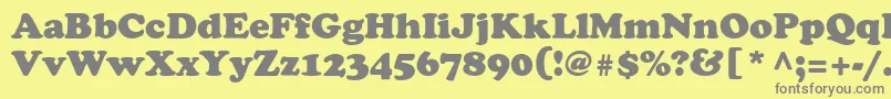 フォントCooperSsiBlack – 黄色の背景に灰色の文字