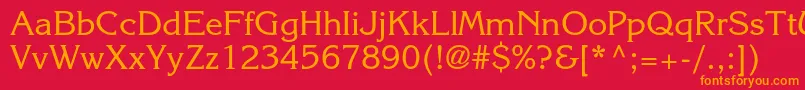 KorinnastdRegular Font – Orange Fonts on Red Background