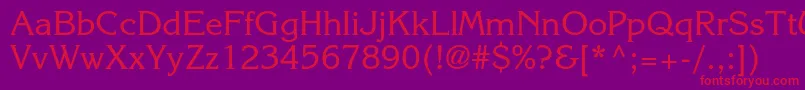 KorinnastdRegular Font – Red Fonts on Purple Background