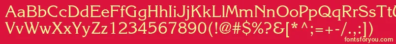 KorinnastdRegular Font – Yellow Fonts on Red Background