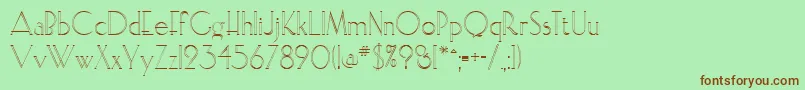 ElisiaopenfaceRegular Font – Brown Fonts on Green Background