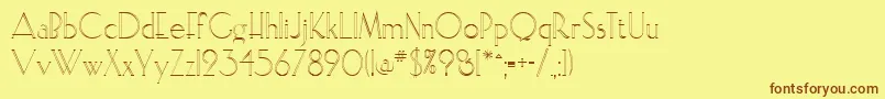 ElisiaopenfaceRegular-Schriftart – Braune Schriften auf gelbem Hintergrund