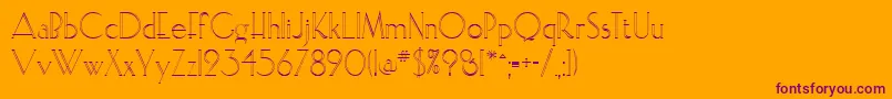 Fonte ElisiaopenfaceRegular – fontes roxas em um fundo laranja